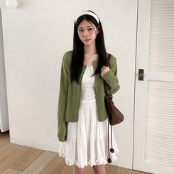 ラウンドニットカーディガン OLIVE