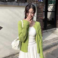 ラウンドニットカーディガン OLIVE