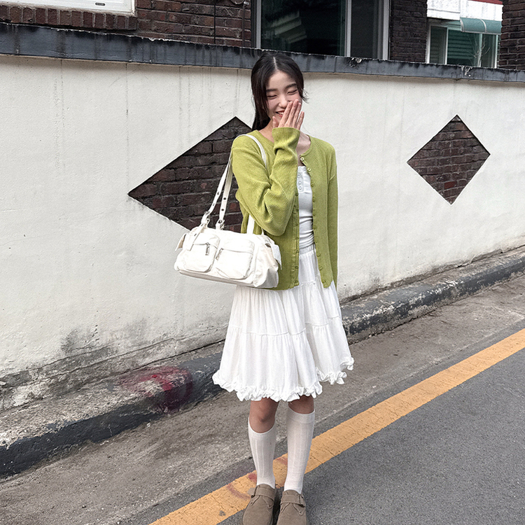 ラウンドニットカーディガン OLIVE