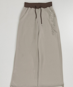 バイカラーレタリングトレーニングパンツ