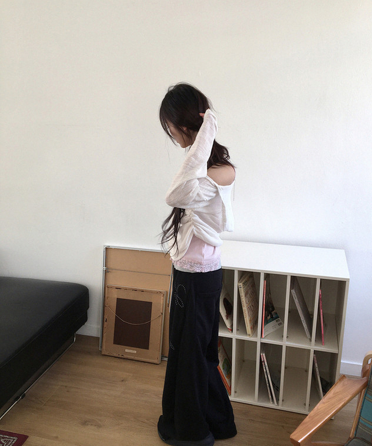 バイカラーレタリングトレーニングパンツ BLACK