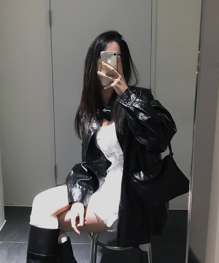 スクエアミニショルダーバッグ(5color) BLACK