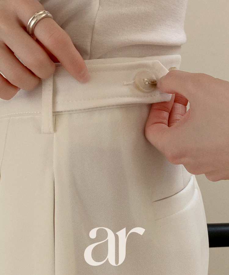 （S-2XL／ショート＆ベーシック＆ロング／3丈）ツーピンタック ビジョー セミワイドスラックス IVORY