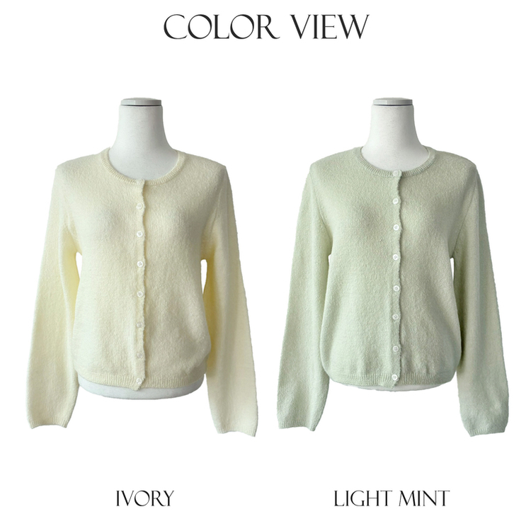 ベーシックラウンド長袖カーディガン(6color)