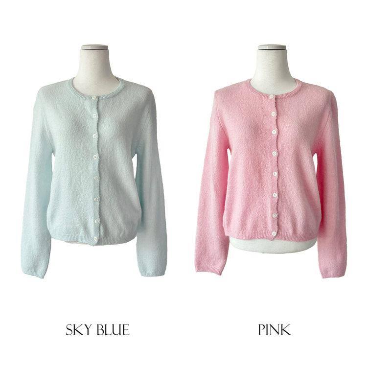 ベーシックラウンド長袖カーディガン(6color)