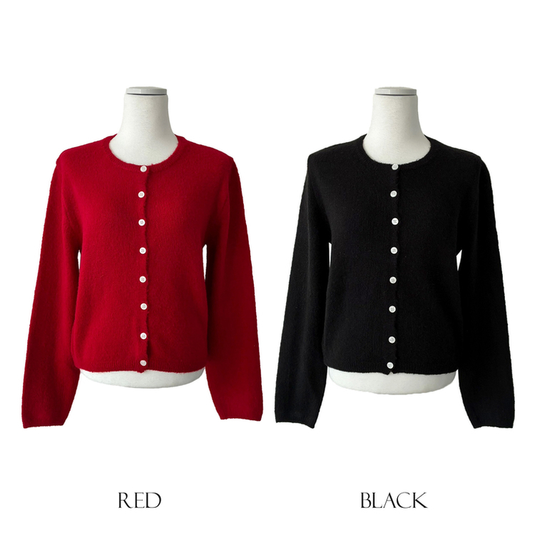 ベーシックラウンド長袖カーディガン(6color)