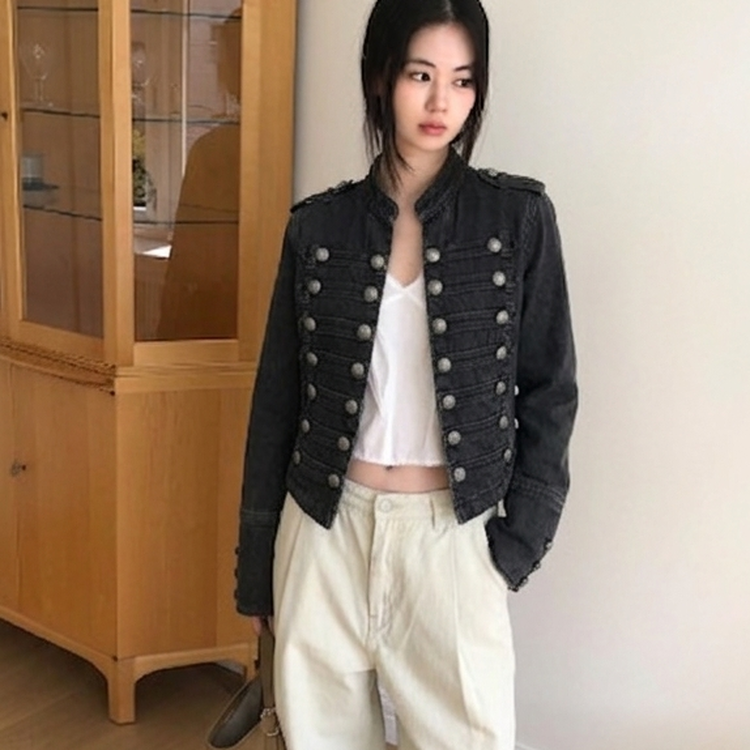 ナポレオン ジャケットヴィンテージダブルボタン BLACK