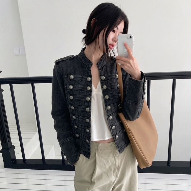 ナポレオン ジャケットヴィンテージダブルボタン BLACK