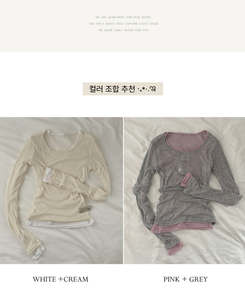 シースルーレイヤード長袖Tシャツ(11color)