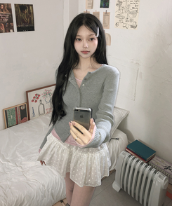 シースルーレイヤード長袖Tシャツ(11color) PINK