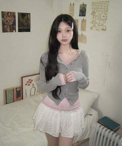 シースルーレイヤード長袖Tシャツ(11color) PINK