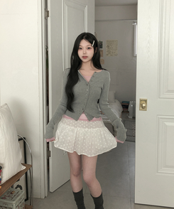 シースルーレイヤード長袖Tシャツ(11color) PINK