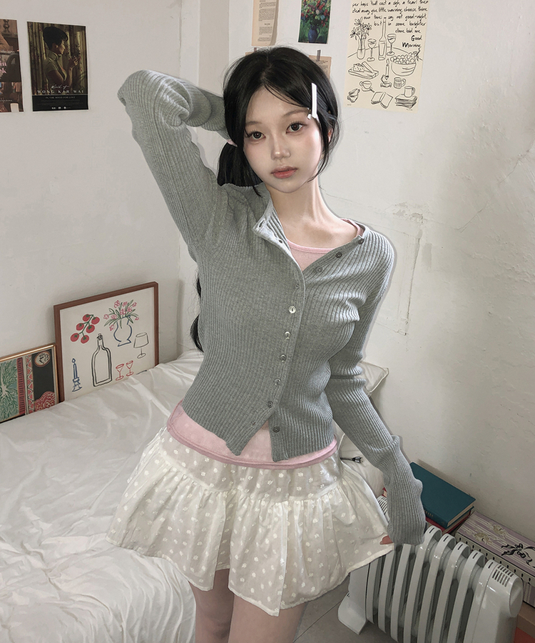 シースルーレイヤード長袖Tシャツ(11color) PINK