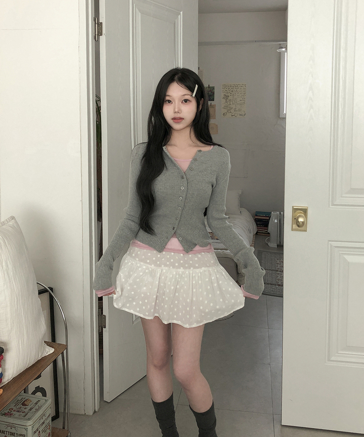 シースルーレイヤード長袖Tシャツ(11color) PINK