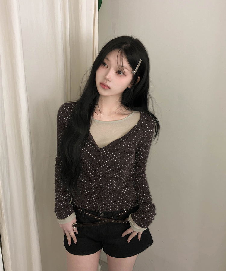 シースルーレイヤード長袖Tシャツ(11color) LIGHT GREEN