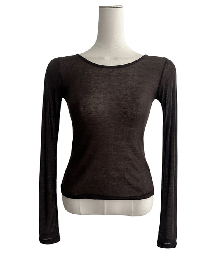 シースルーレイヤード長袖Tシャツ(11color)