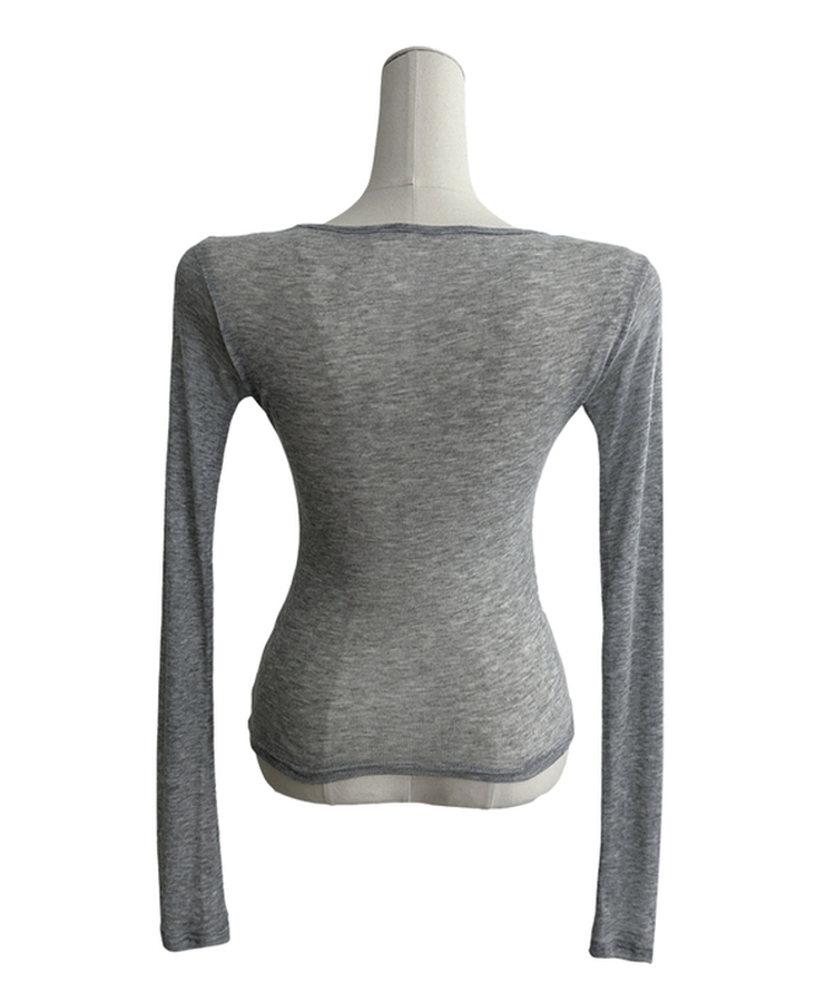 シースルーレイヤード長袖Tシャツ(11color)