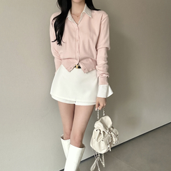 Vネック長袖カーディガン(9color) PINK