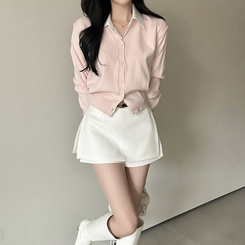 Vネック長袖カーディガン(9color) PINK