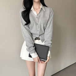 Vネック長袖カーディガン(9color) BOCA GRAY