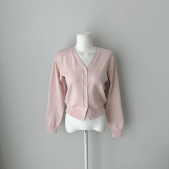 Vネック長袖カーディガン(9color)