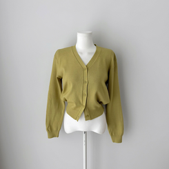 Vネック長袖カーディガン(9color)