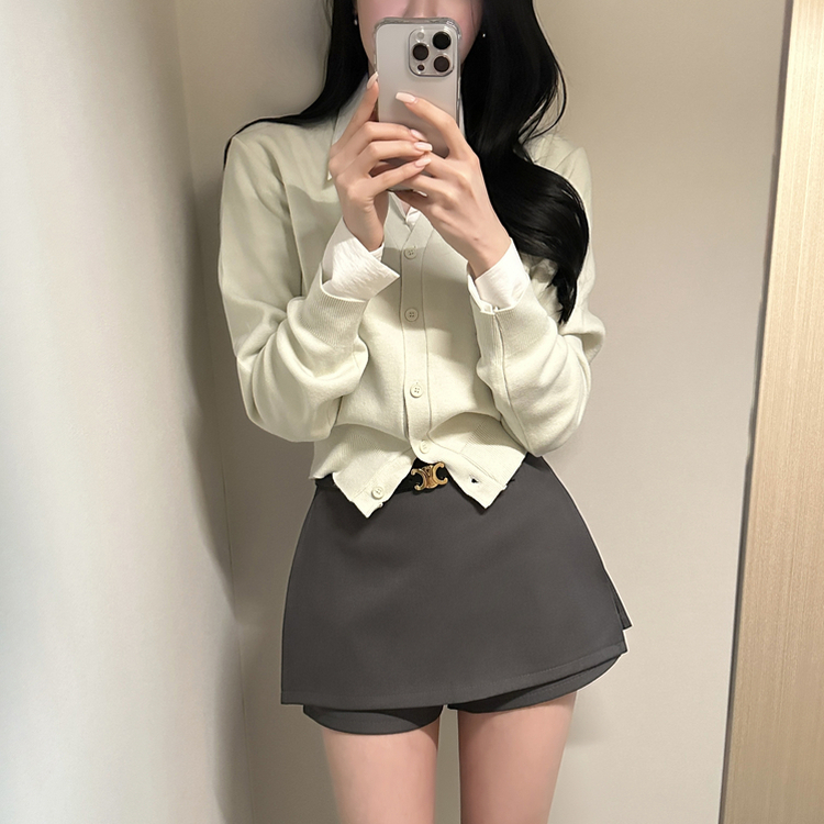 Vネック長袖カーディガン(9color) MELON MINT