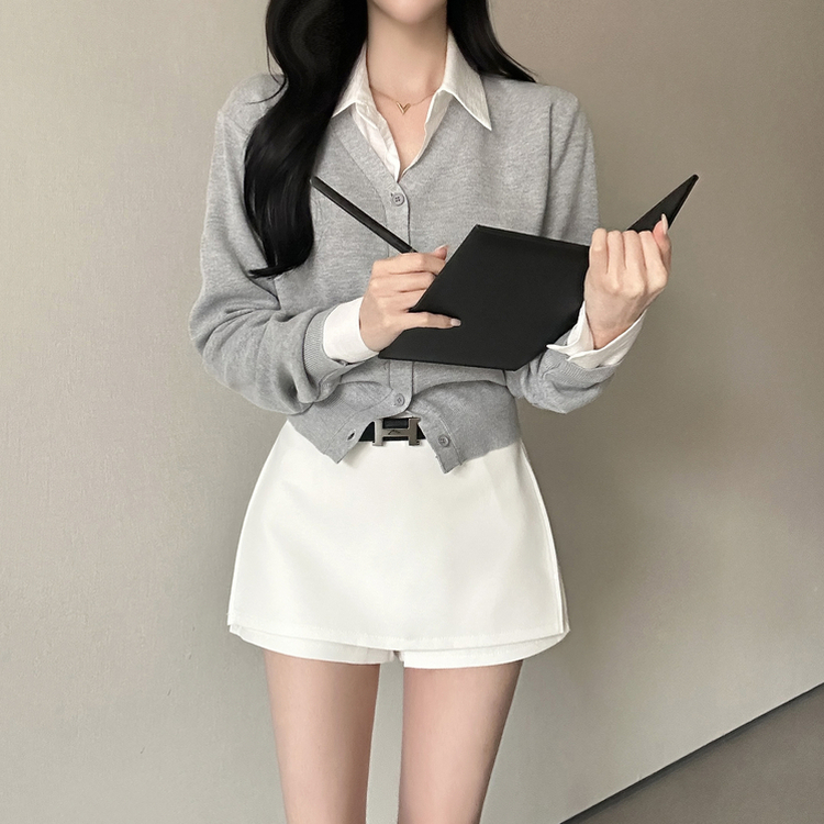 Vネック長袖カーディガン(9color) BOCA GRAY