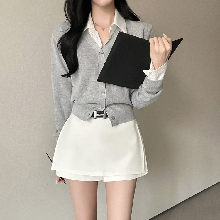 Vネック長袖カーディガン(9color) BOCA GRAY