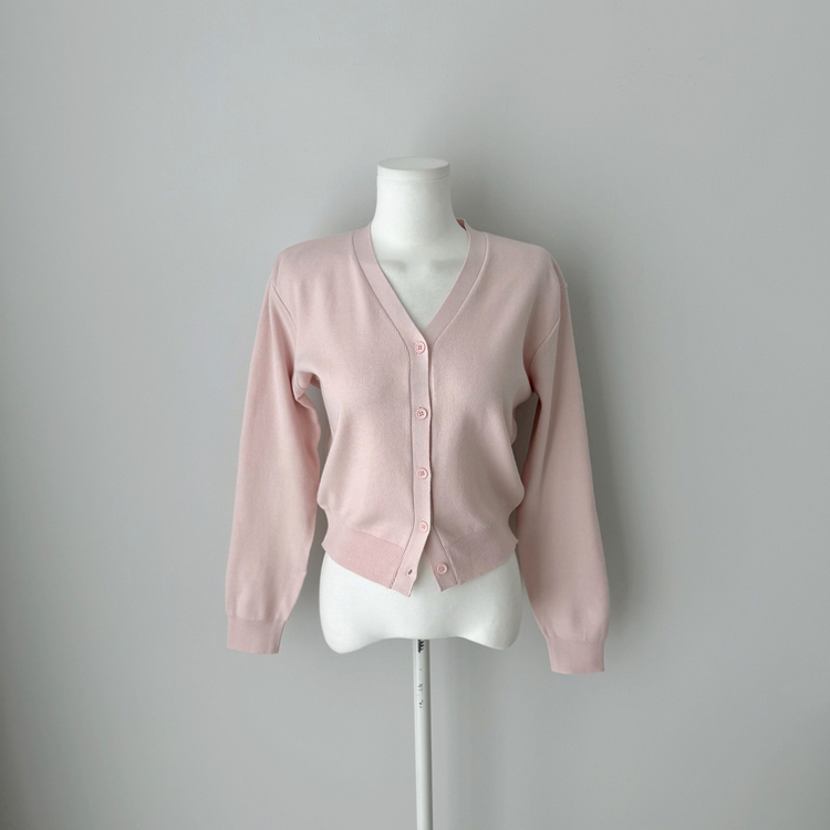 Vネック長袖カーディガン(9color)