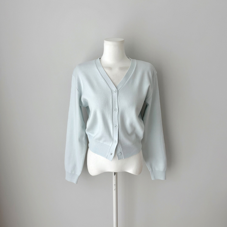 Vネック長袖カーディガン(9color)