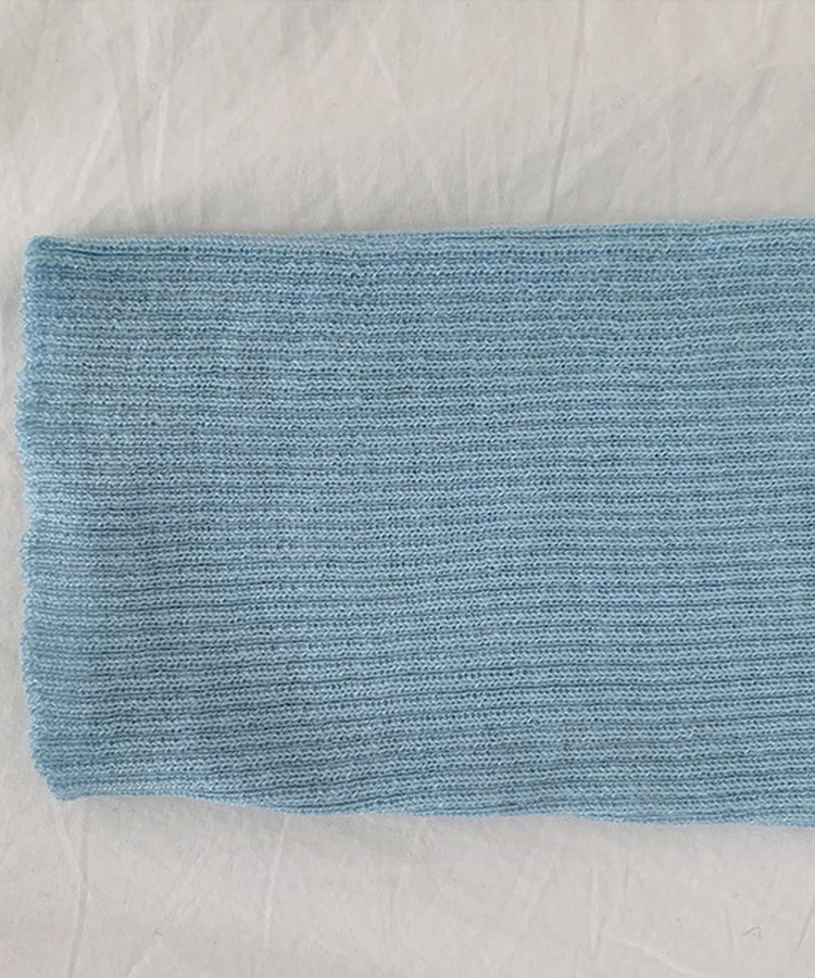 一体型ボタン長袖リブニットカーディガン