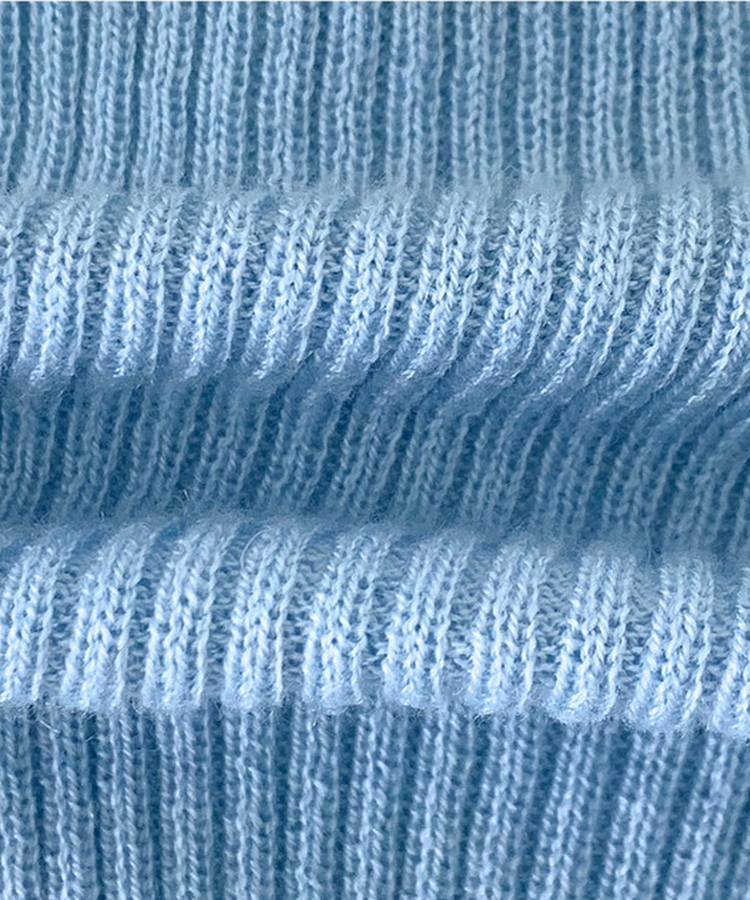 一体型ボタン長袖リブニットカーディガン