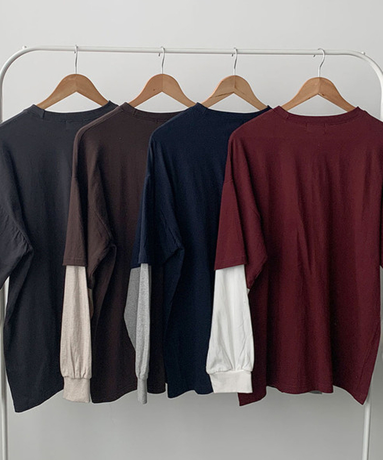 レイヤードレタリングTシャツ