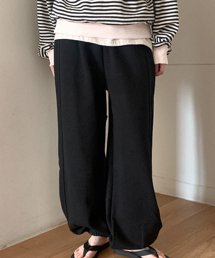 コットンカラージョガーパンツ(5color) BLACK