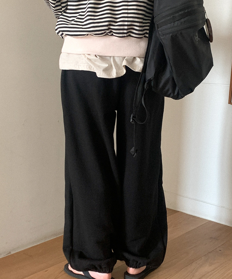 コットンカラージョガーパンツ(5color) BLACK