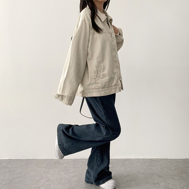 【丈別】ライトウォッシュドデニムパンツ GRAYISH BLUE