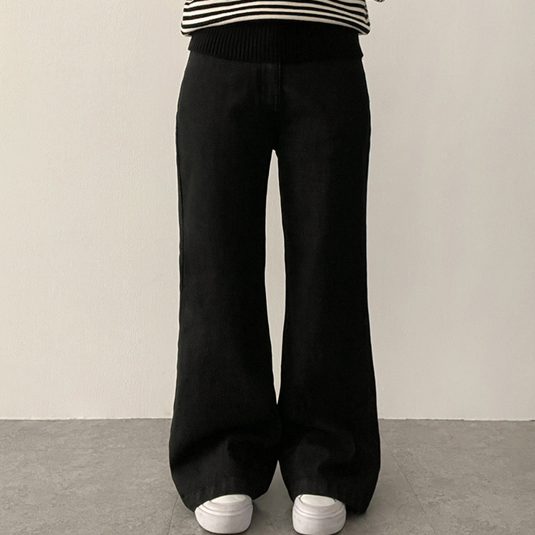 【丈別】ライトウォッシュドデニムパンツ BLACK