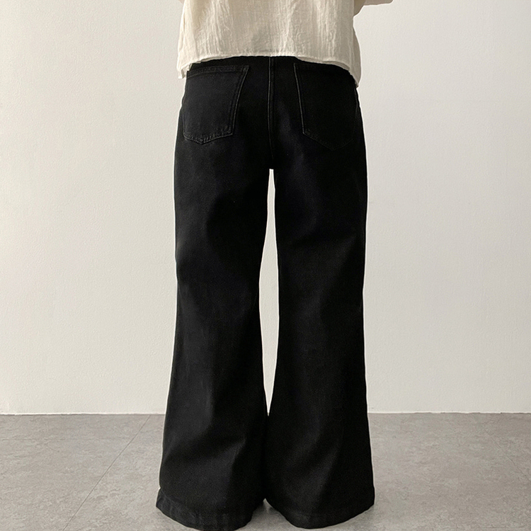 【丈別】ライトウォッシュドデニムパンツ BLACK