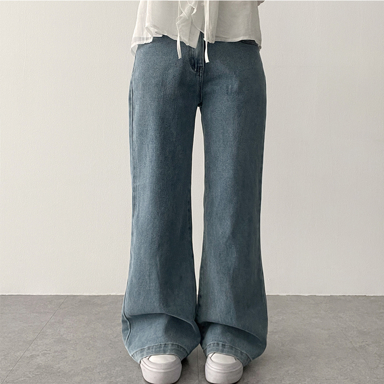 【丈別】ライトウォッシュドデニムパンツ MID DENIM