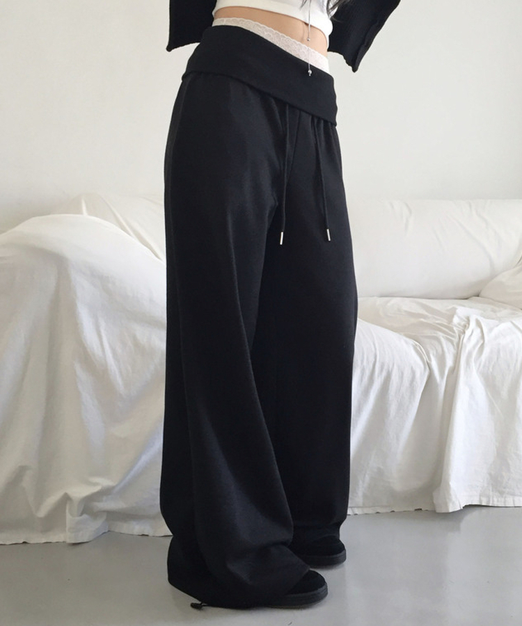 ワイドトレーニングパンツ BLACK