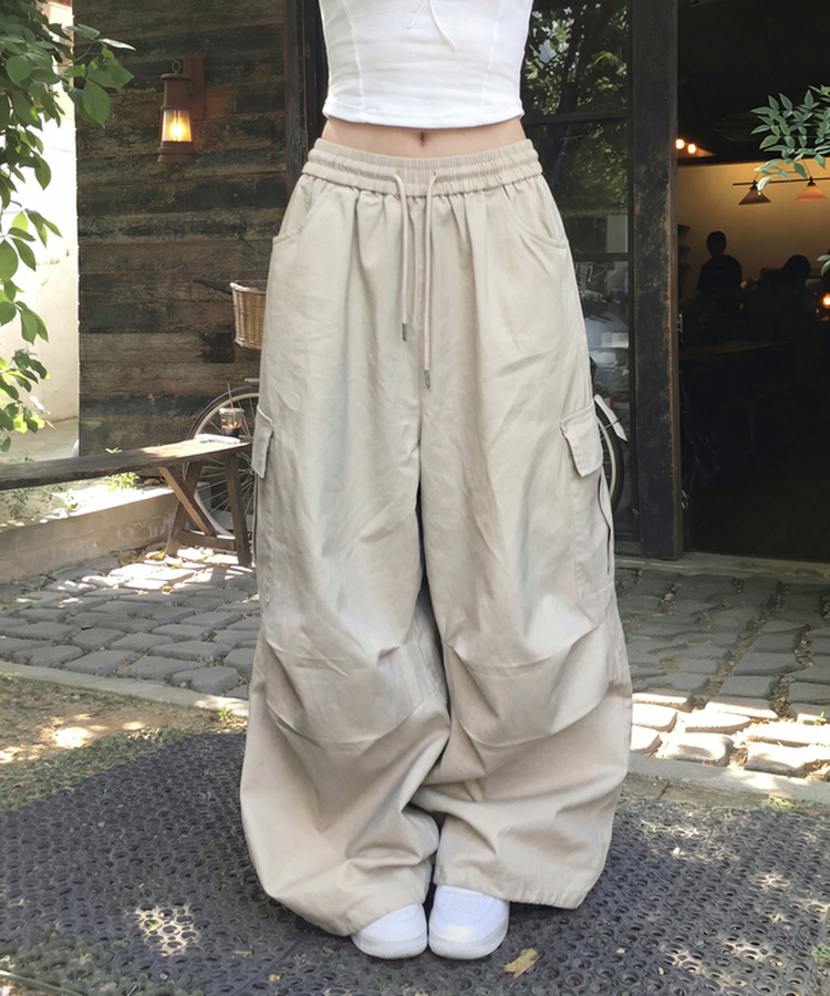 カジュアルカーゴワイドパンツ BEIGE
