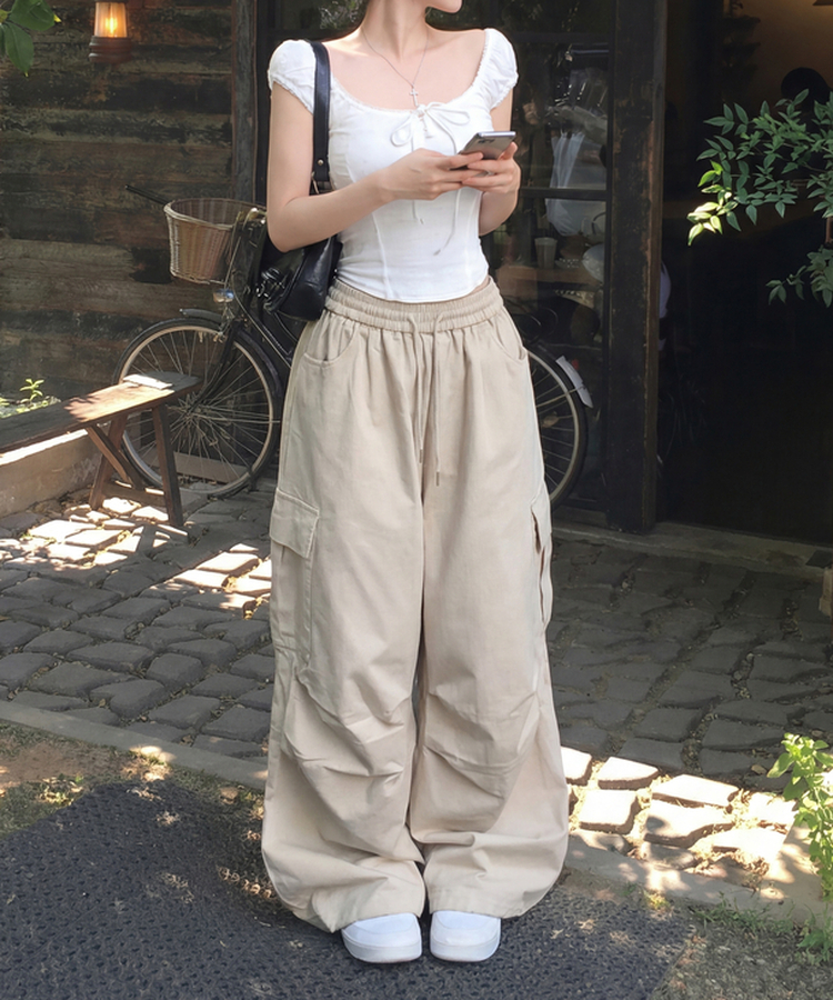 カジュアルカーゴワイドパンツ BEIGE