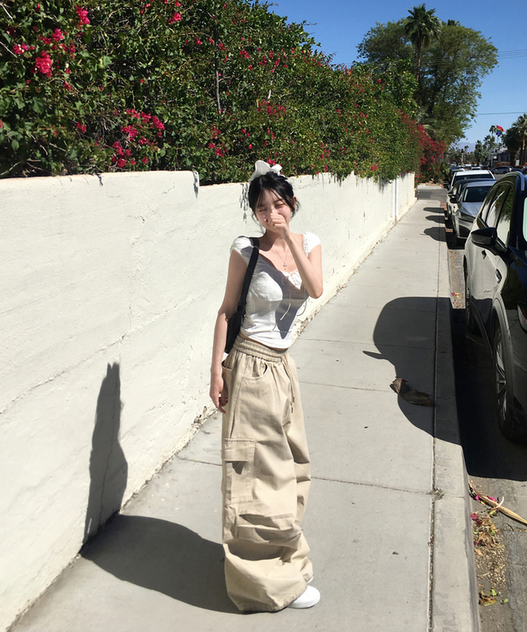 カジュアルカーゴワイドパンツ BEIGE