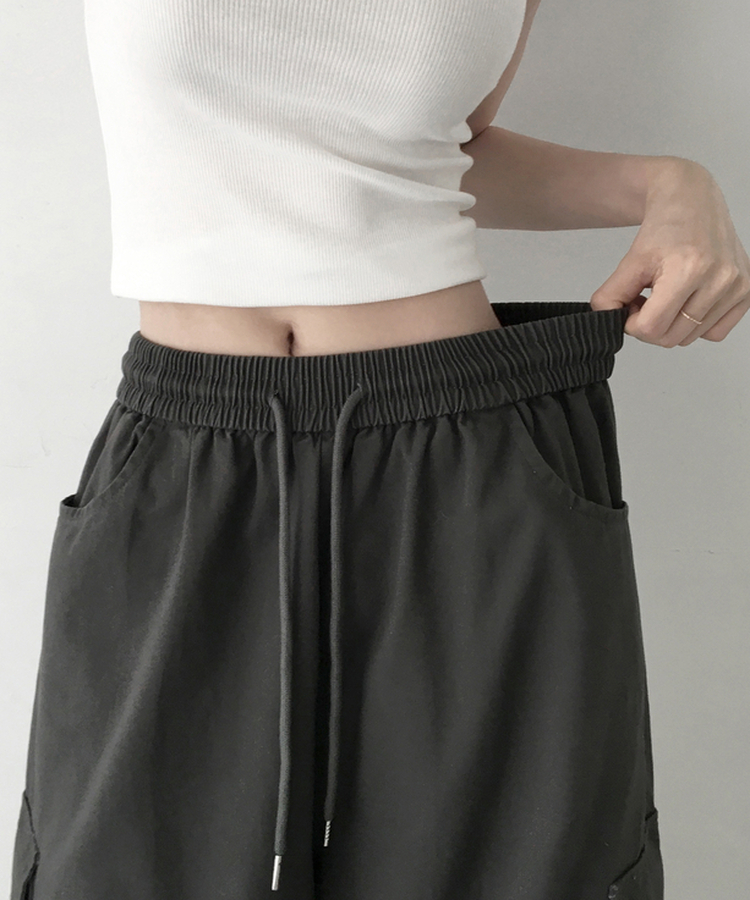 カジュアルカーゴワイドパンツ CHARCOAL