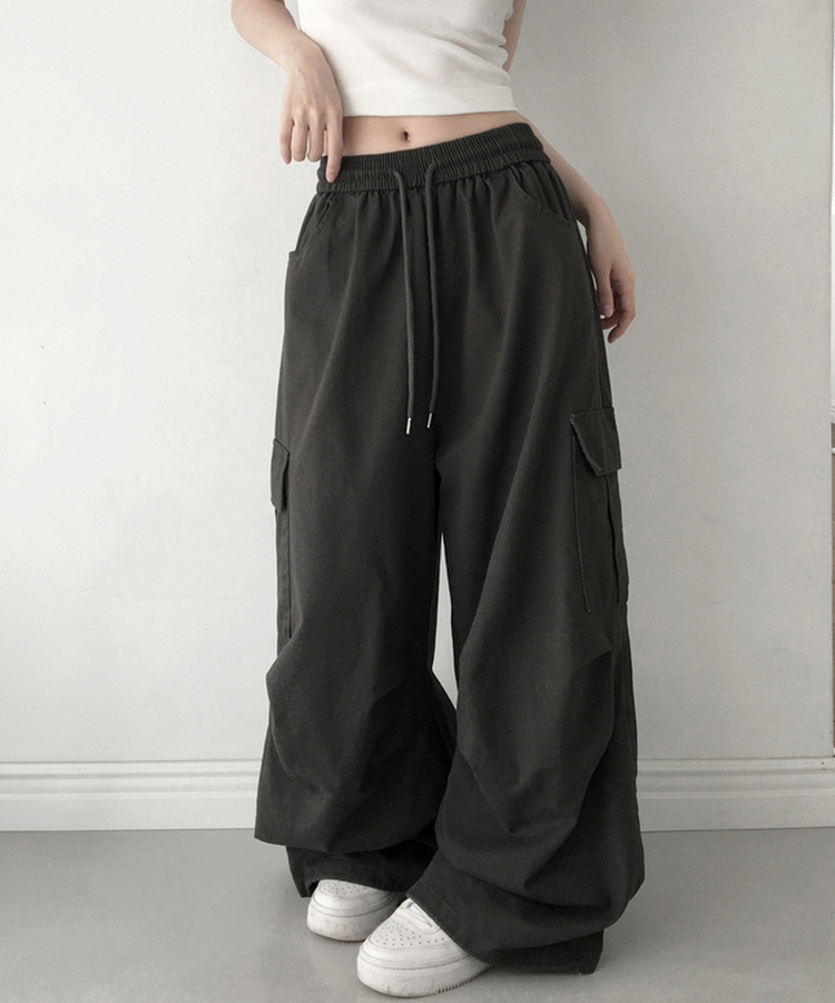 カジュアルカーゴワイドパンツ CHARCOAL