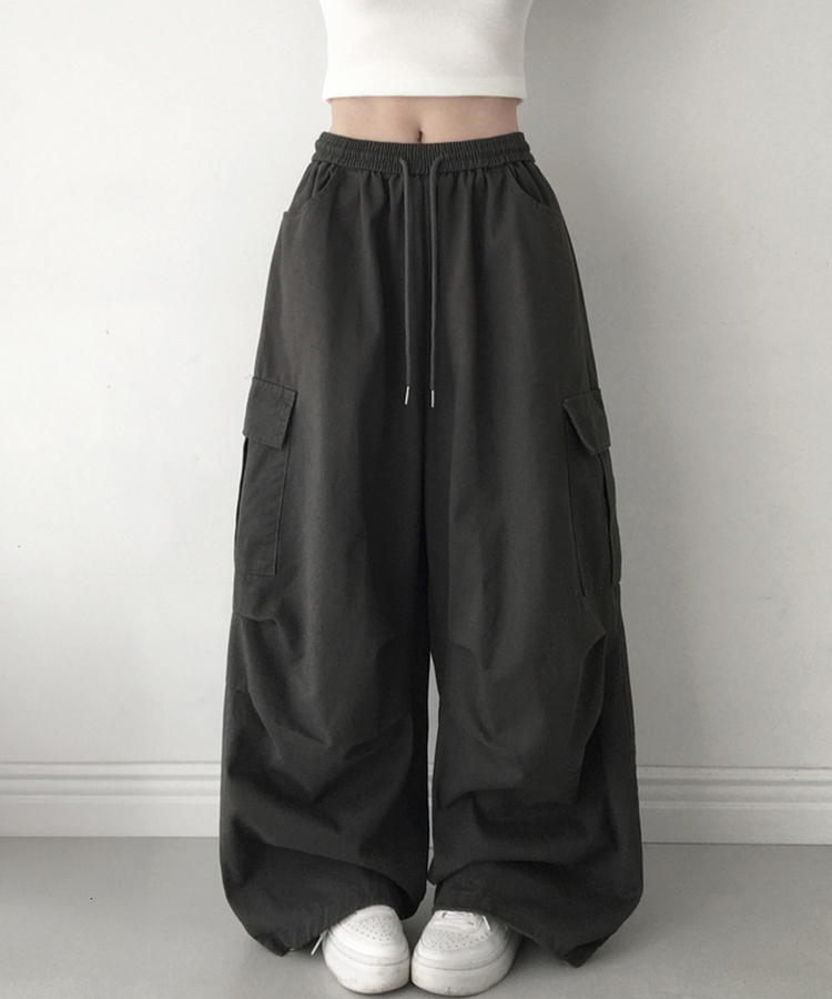 カジュアルカーゴワイドパンツ CHARCOAL