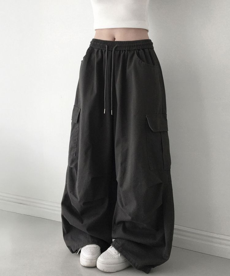カジュアルカーゴワイドパンツ CHARCOAL