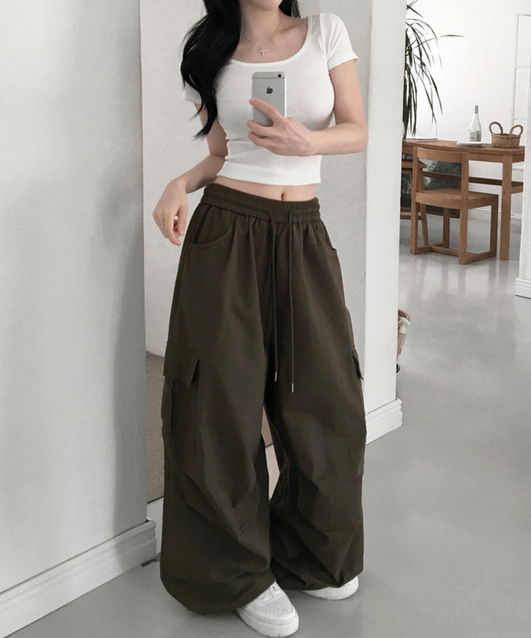 カジュアルカーゴワイドパンツ KHAKI