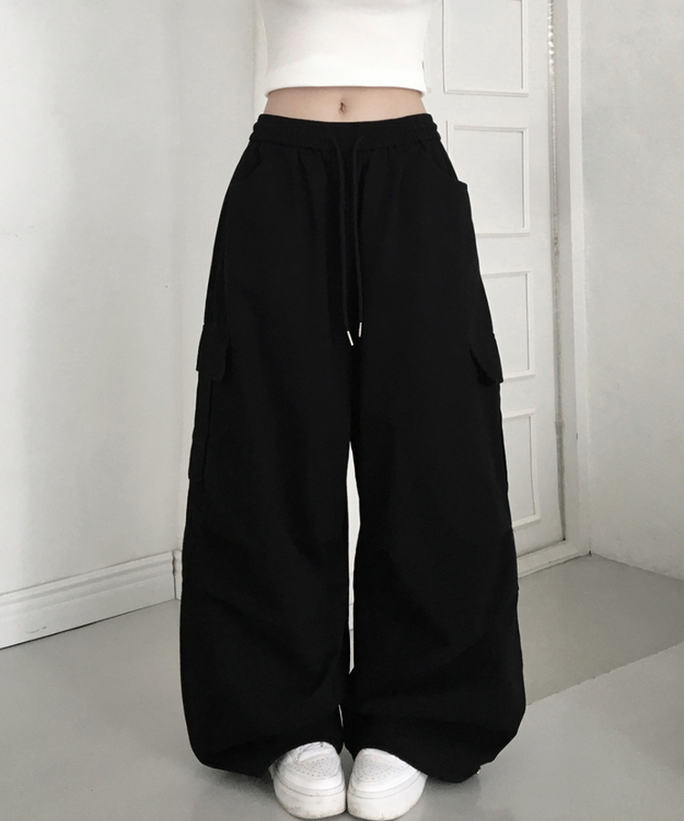 カジュアルカーゴワイドパンツ BLACK